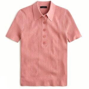 J. Crew Pink Short Sleeve Polo Knit Top